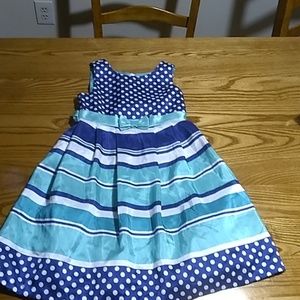 Jessica Ann blue and teal sleeveless dress